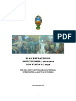 Plan Estrategico INSTITUCIONAL 2016-2018 Con Vision Al 2030