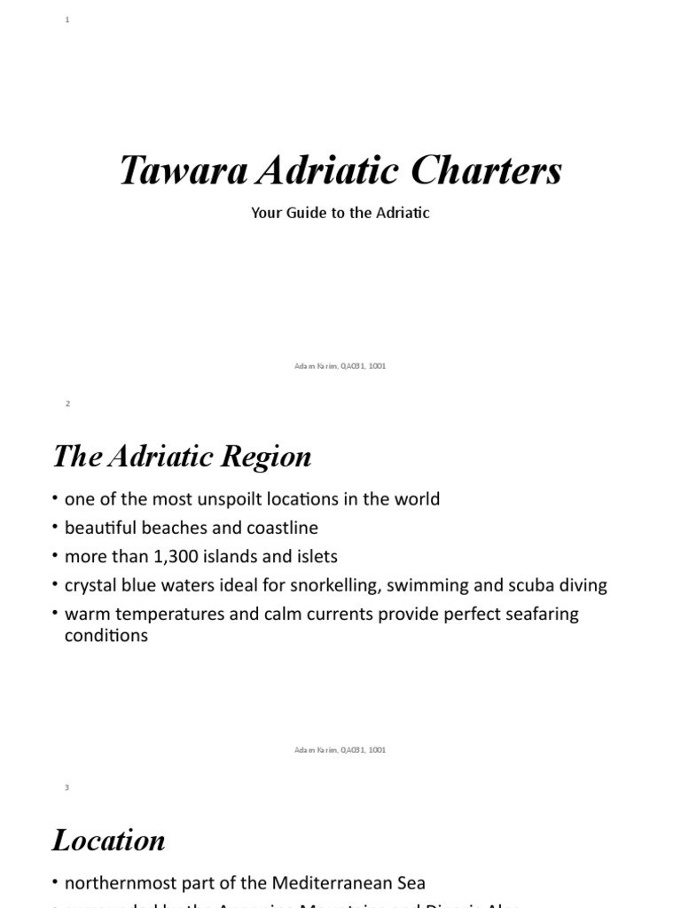 Tawara Adriatic Charters Overview | PDF | Wound | Physical Geography