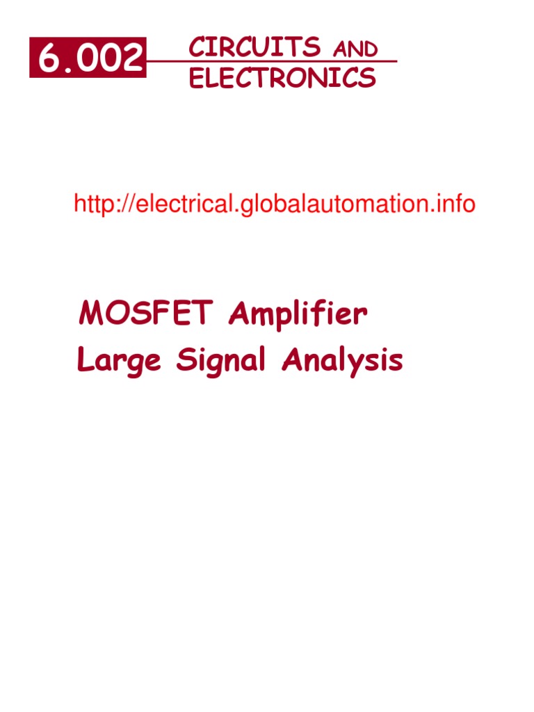 MOSFET Amplifier Large Signal Analysis | PDF | Amplifier | Electrical ...