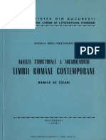 Limbii Romane Contemporane: Analiza Structural A Vocabularului