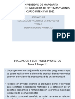 Universidad de Margarita Decanato de Ingenieria de Sistemas Y Afines Curso Intensivo 2022