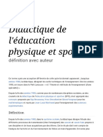 Didactique de L'éducation Physique Et Sportive: Définition Avec Auteur