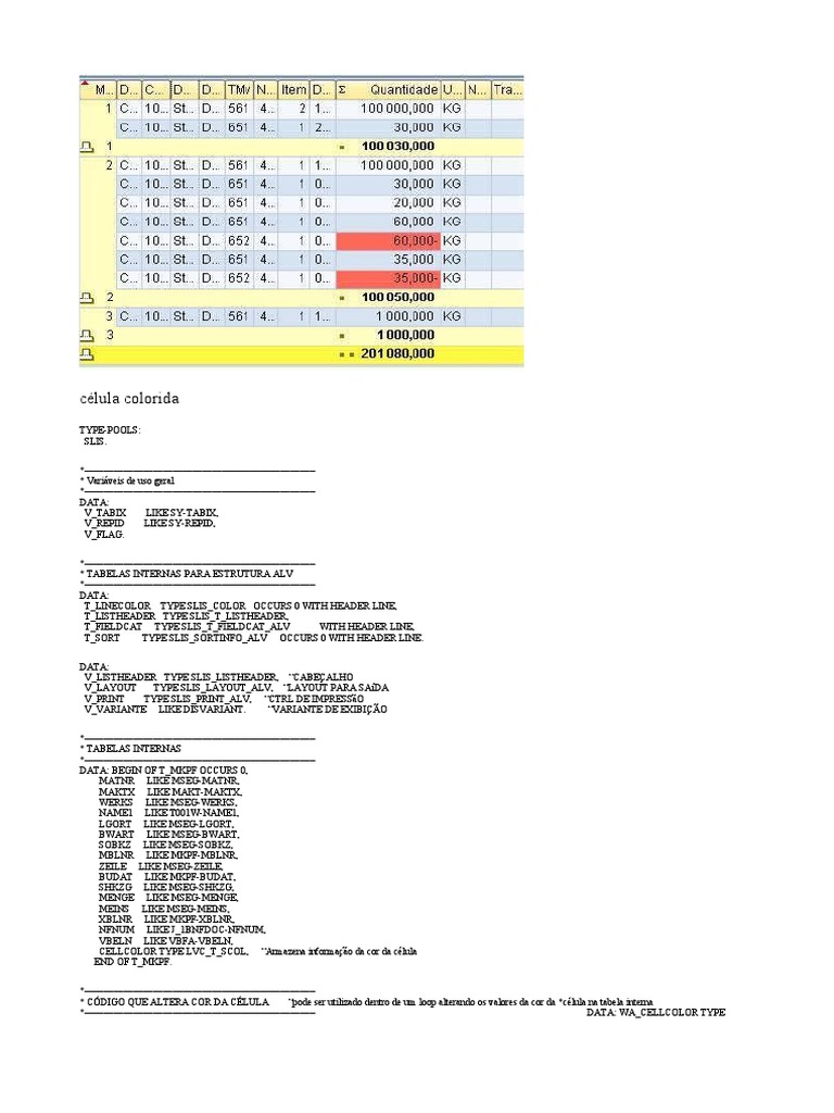 Alv colorir celula abap functions pdf inform tica programa o