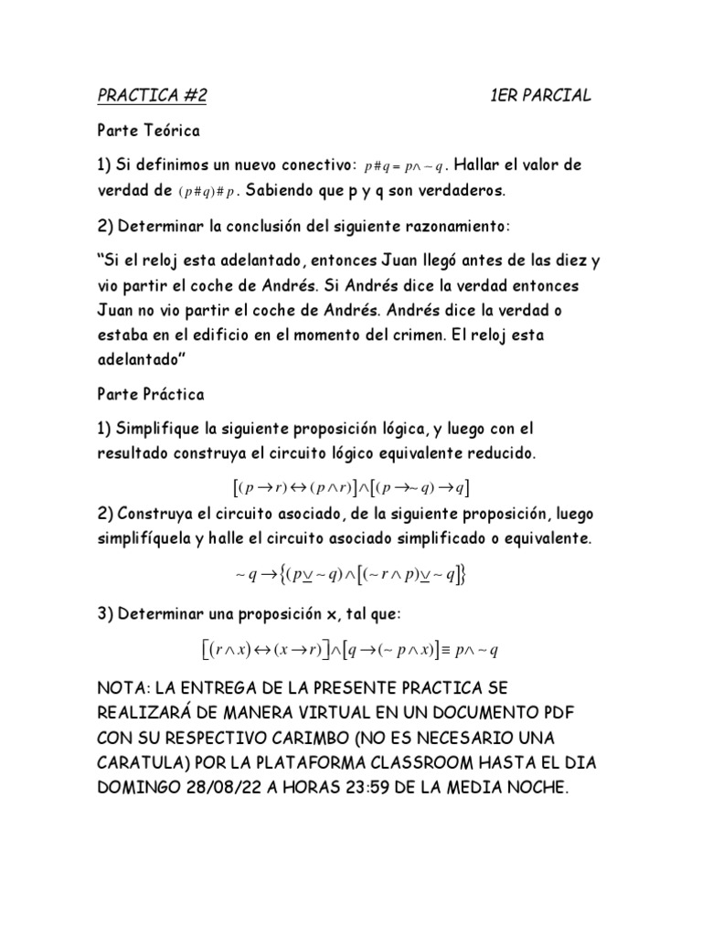 Practica # 2 Algebra Mat 100 D. | PDF | Métodos y materiales de enseñanza