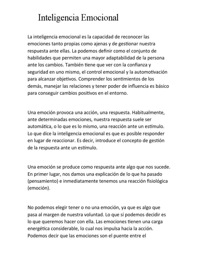 Claves de la Inteligencia Emocional | PDF | Las emociones ...