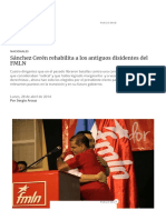 Sánchez Cerén Rehabilita A Los Antiguos Disidentes Del FMLN: Nacionales