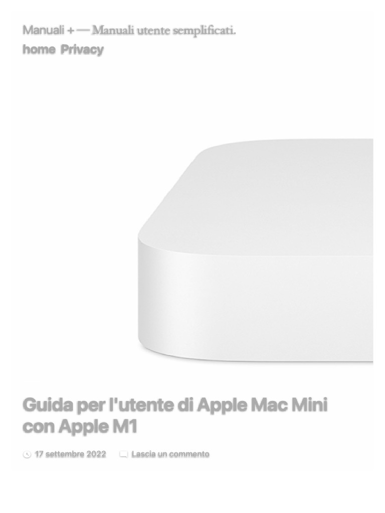 Guida Per L'utente Di Apple Mac Mini Con Apple M1 | PDF