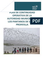Plan de Continuidad Operativa de La Autoridad Municipal de Los Pantanos de Villa - Prohvilla