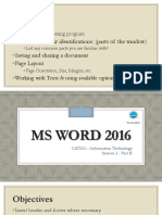 Session 2B - MS Word 2016