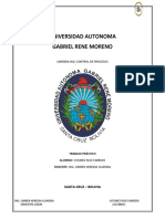Universidad Autonoma Gabriel Rene Moreno: Carrera Ing: Control de Procesos