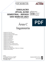 Área C Ingeniería: Simulacro Virtual Acem Semestral - Repaso San Marcos 2021