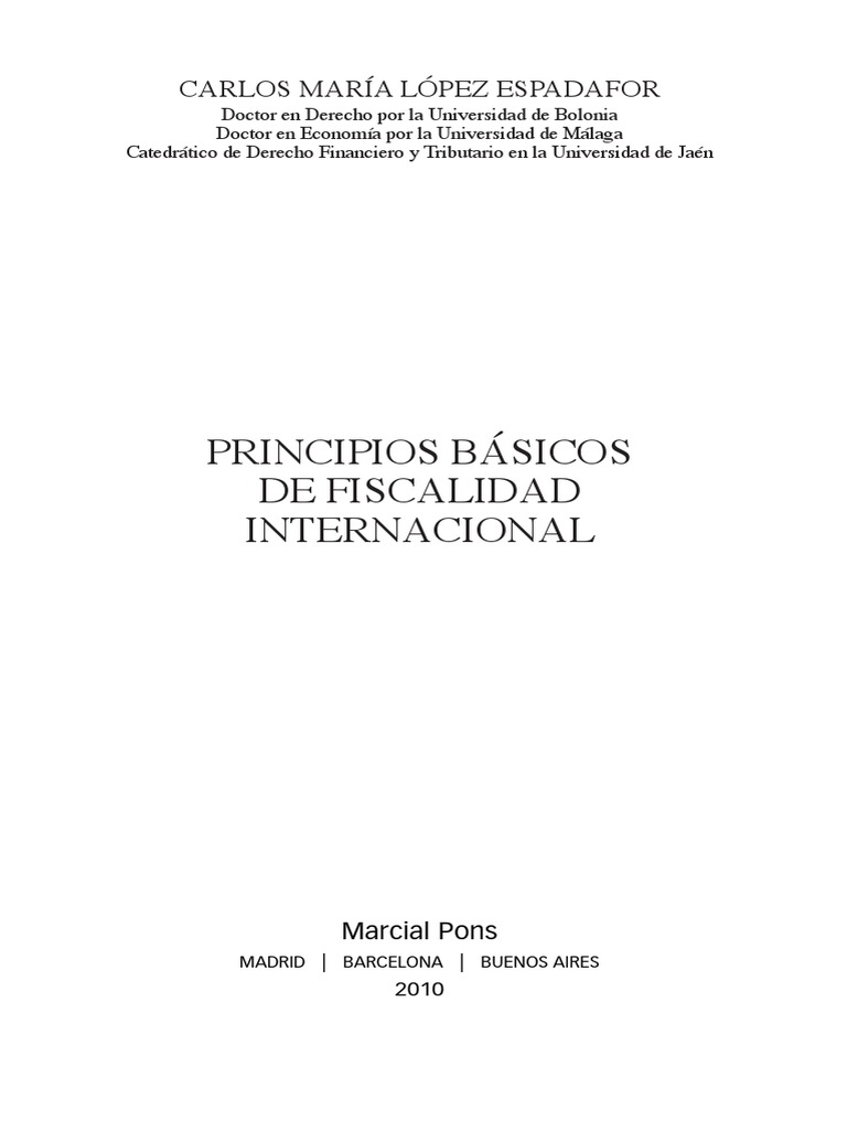 Principios Básicos de Fiscalidad Internacional | PDF | Ley de la Unión ...