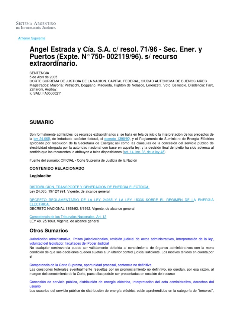 CSJN Angel-Estrada-Y-Cia.-S.a.-C-Re | PDF | Jurisdicción | Judicaturas