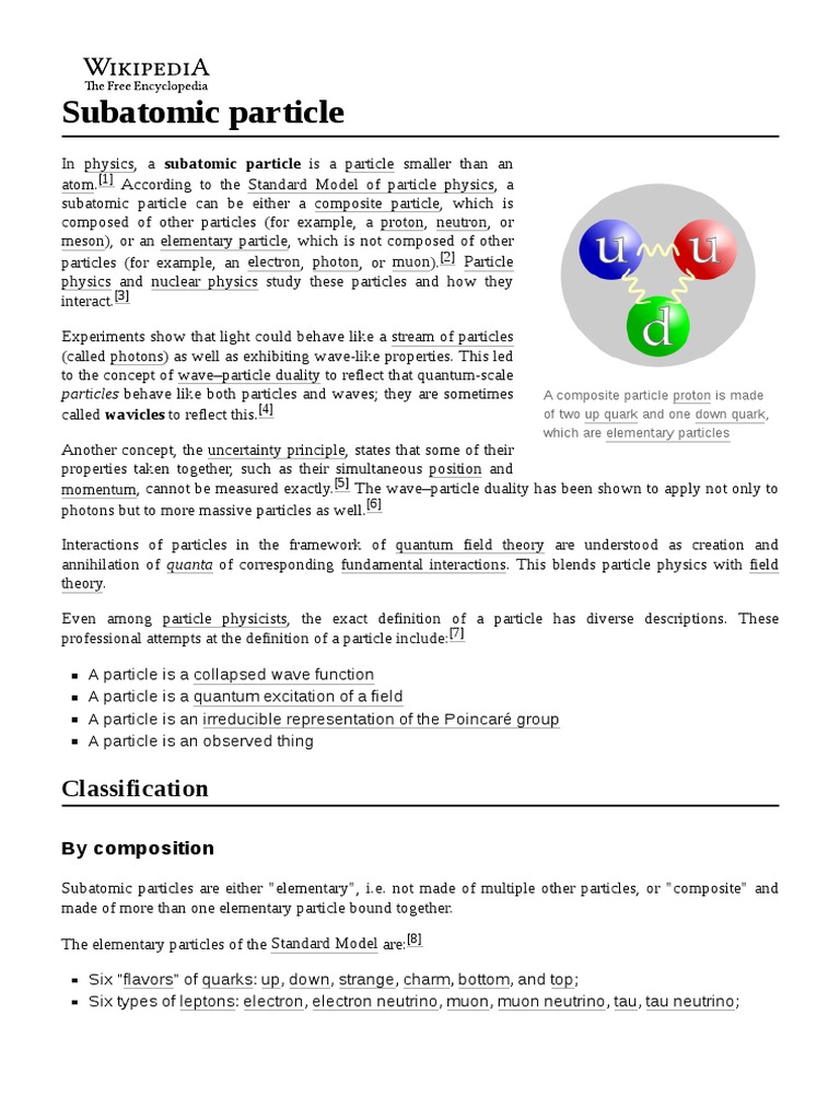 Subatomic Particle | PDF | Quark | Hadron