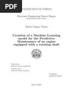 Creation of a Machine Learning model for the Predictive Maintenance of an engine equipped with a rotating shaft