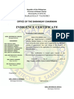 Barangay Certificate Ra11261