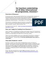 Funding For Teachers Undertaking Courses at ST Giles International Through EU Programme, Erasmus+