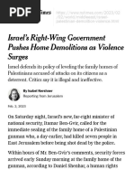 Israel's Government Pushes Home Demolitions As Violence Surges - The New York Times