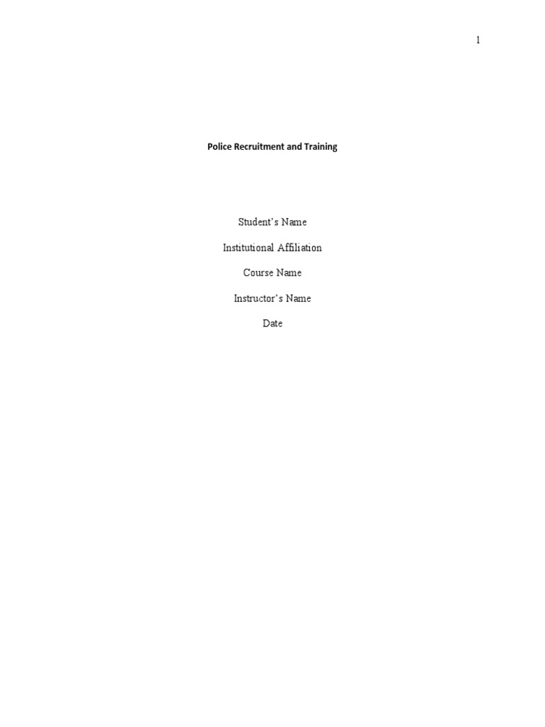 Police Recruitment and Training Strategies | PDF | Recruitment | Police
