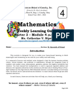 Mathematics: Weekly Learning Guide