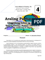 Lingguhang Gabay NG Aralin: Ikatlong Kwarter - Modyul 1 (Skedyul 2) Bb. Catherine V. Nipas