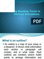 Outlining Reading Texts in Various Disciplines