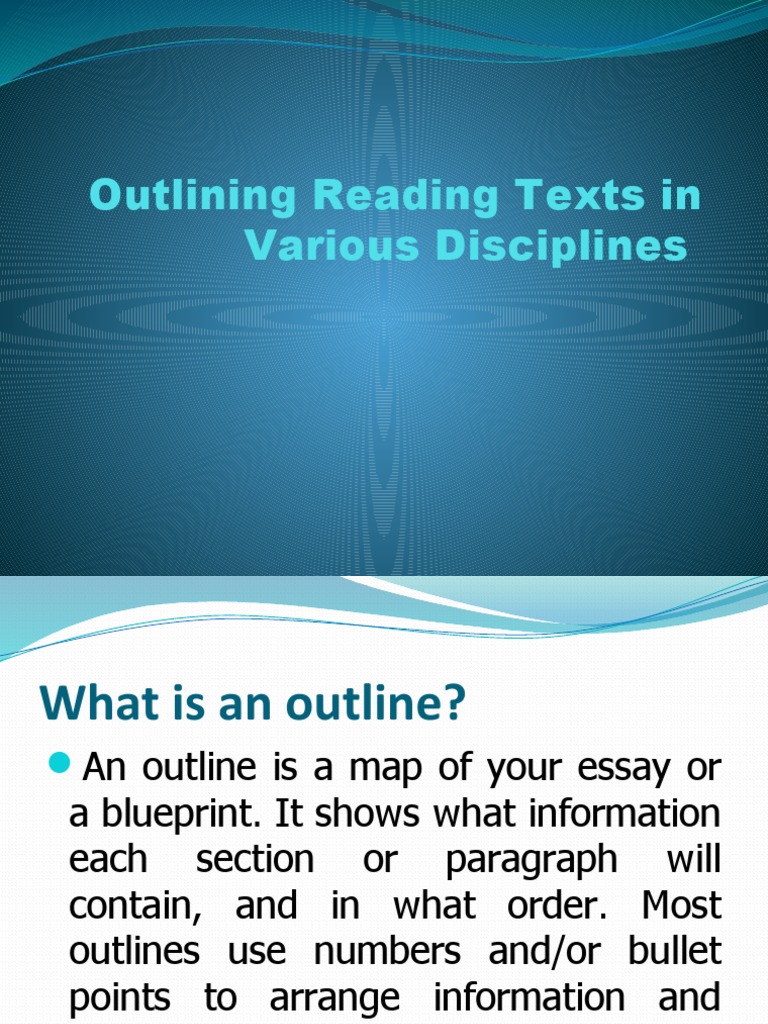 Outlining Reading Texts in Various Disciplines PDF Essays