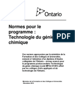 Normes Pour Le Programme: Technologie Du Génie Chimique