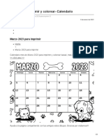 Marzo 2023 Imprimir y Colorear - Calendario