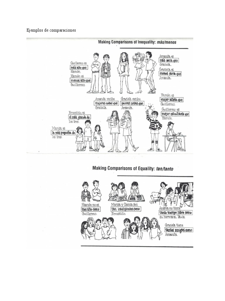 Ejemplos de Comparaciones Ilustraciones | PDF
