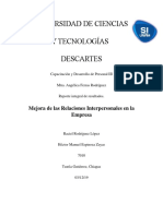 Universidad de Ciencias Y Tecnologías Descartes: Mejora de Las Relaciones Interpersonales en La Empresa