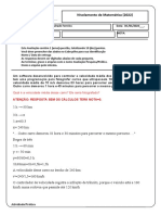 Nivelamento de Matemática (2022) : Qual É A Velocidade Média Desse Carro? Ele Seria Fotografado?