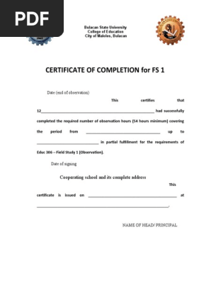 certificate of completion