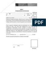 Anexo Autorizacion de Notificacion: San Juan de Miraflores A Los - Días Del Mes de - de 202 3