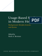 Usage-Based Studies in Modern Hebrew: Background, Morpho-Lexicon, and Syntax