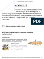 Aspectos administrativos proyectos educativos