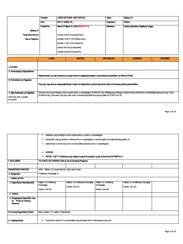 Fil 10 Week 7 Mar 27 31 DLL | PDF