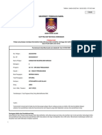 Universiti Teknologi Mara: 40450 SHAH ALAM Slip Pra Daftar Kolej Kediaman