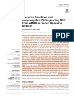 Stanford - 2020 - Executive Functions and Morphosyntax Distinguishing DLD From ADHD in French-Speaking Children