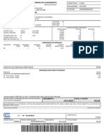 Fatura de água e esgoto com detalhes de consumo e valores