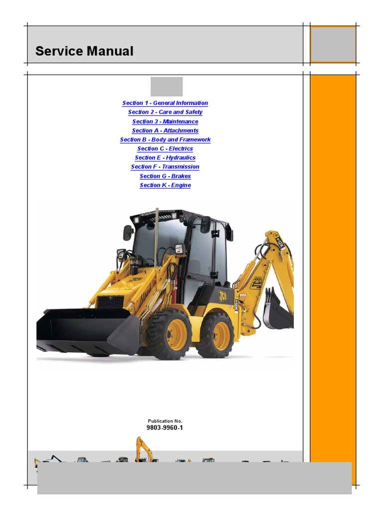 Jcb 1cx 208s Backhoe Loader Service Repair Manual Pdf Manual
