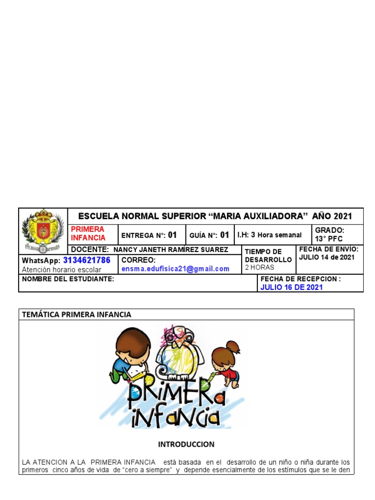 Atención Integral en Primera Infancia | PDF | Educación de la primera ...