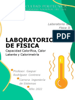 Laboratorio de Física: Capacidad Calorífica, Calor Latente y Calorimetría