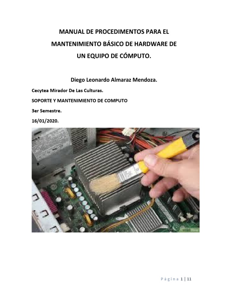 Mantenimiento Básico de Hardware PC | PDF | Hardware de la computadora ...