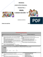 Planeación Semanal Triemstre 2: Escuela
