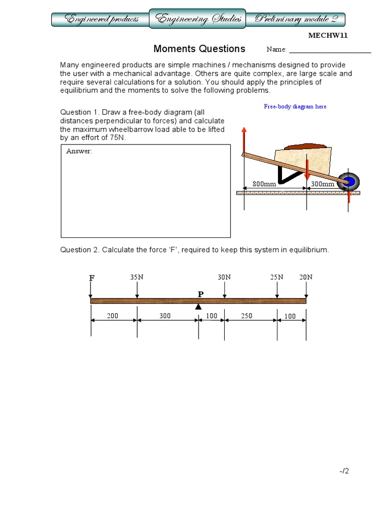 Engineering Mechanics Problems | PDF