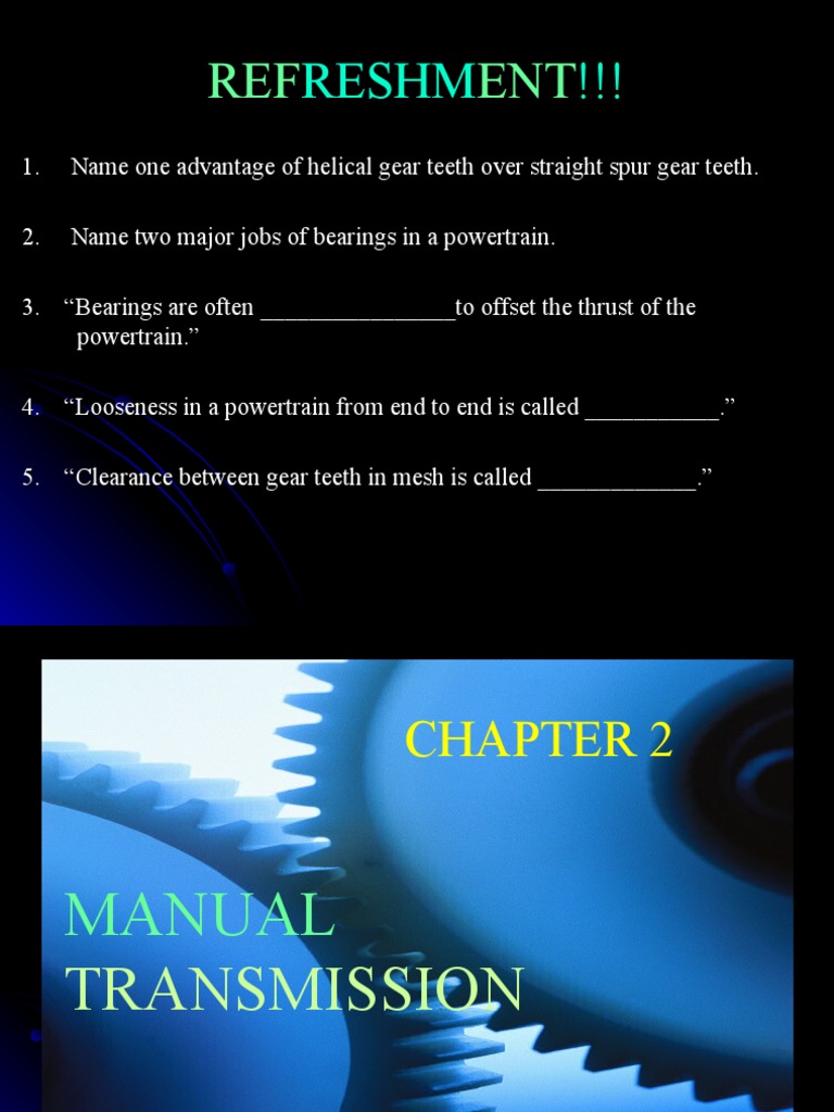 Chapter 2 Manual Transmission P2 Pdf Manual Transmission Gear