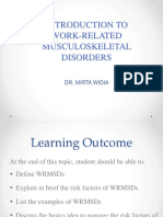 Introduction To Work-Related Musculoskeletal Disorders: Dr. Mirta Widia
