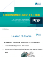 Ergonomics Risk Factor: DR Ezrin Hani Sukadarin