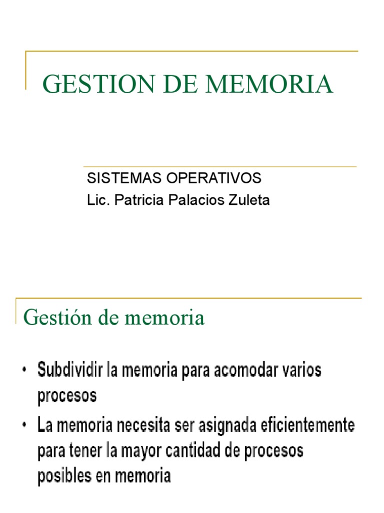 Gestion de Memoria PDF